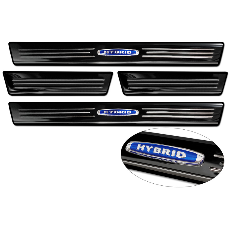 Seuils de portes inoxydable noir sur mesure pour Ford Focus IV excl. ST-Line 2018- 'Hybrid' - 4-pièces