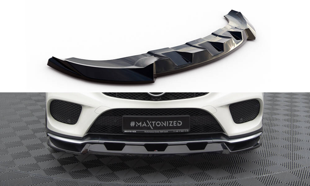 Voorspoiler V.1 Mercedes GLE Coupe AMG Pakket C292 Maxton Glans Zwart