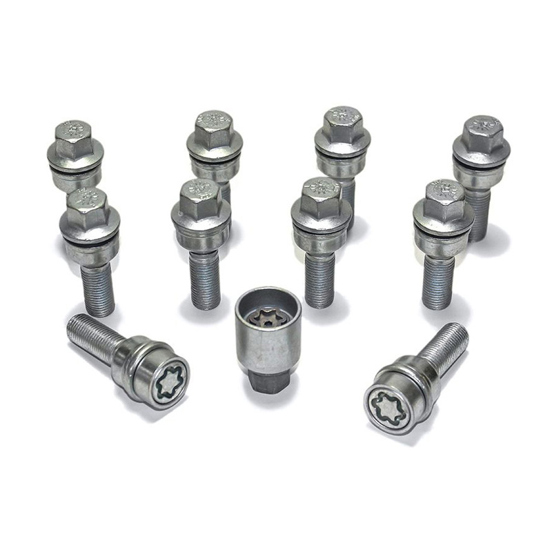Jeu de Boulons de roue H&R sphérique avec cône mobile R14 M14x1.50 - Longueur 41mm - 10 pièces (p.e. sur mesure pour Audi Q3, Q5) - antivol de roue inclus