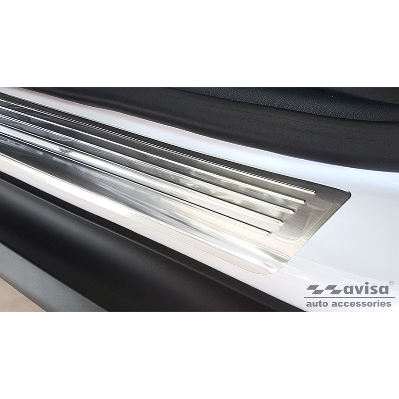Seuils de portes inoxydable sur mesure pour Citroën C3 Aircross II 2017- 'Lines' - 4-pièces