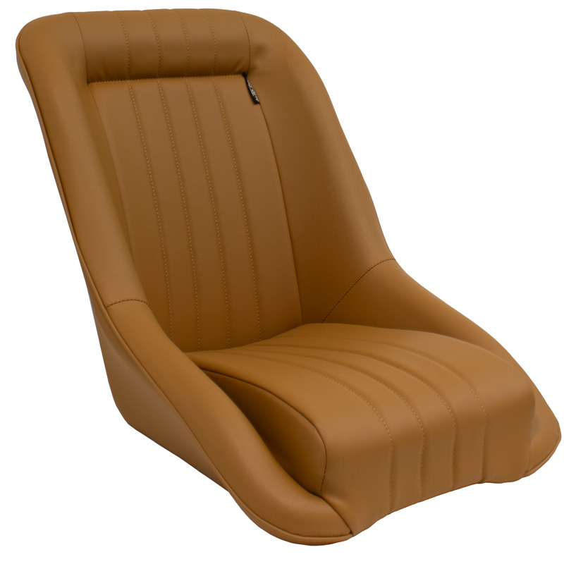 Siège baquet 'Classic' - Simili Cuir Beige - Dossier fixe - incl. glissières