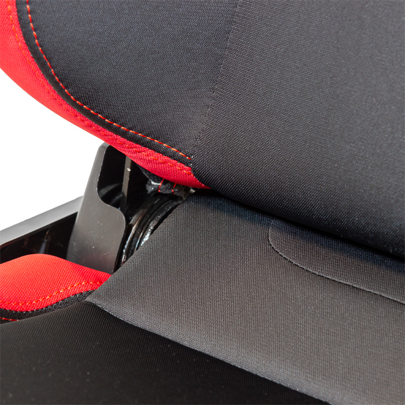 Siège baquet 'RS6-II' - Tissu Noir/Rouge - Dossier réglable - incl. glissières
