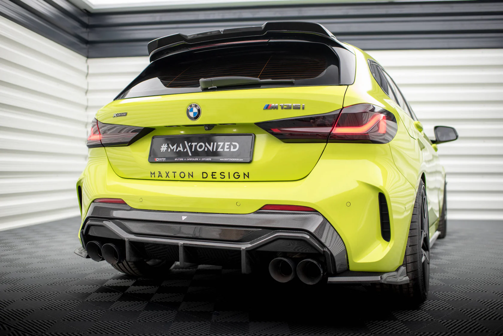 Carbon Fiber Diffuser  BMW 1 F40 M135i Prepreg V.1 + Milltek Sport Exhaust