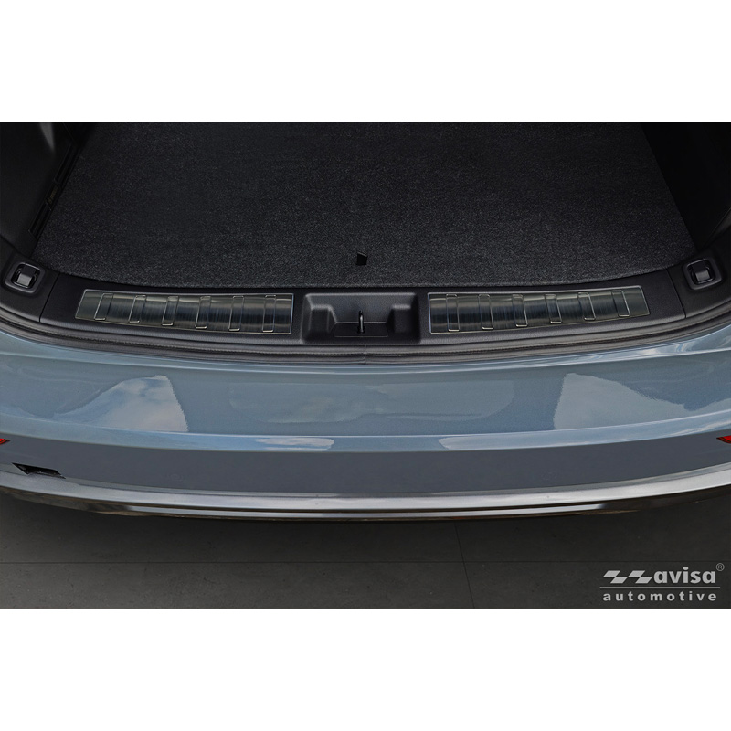 Avisa Protection de seuil arrière d'intérieur inox noir sur mesure pour Mitsubishi Outlander IV Facelift 2025- 'Ribs'