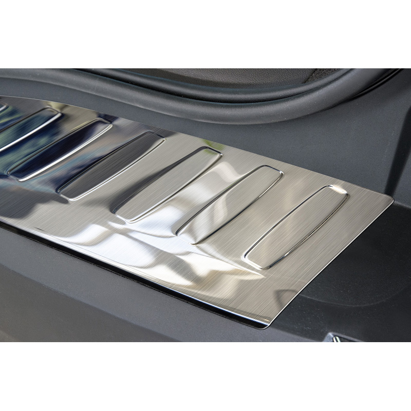 Protection de seuil arrière inox sur mesure pour Renault Espace 2015-2023 excl. Initiale Paris 2020-2023 'Ribs'
