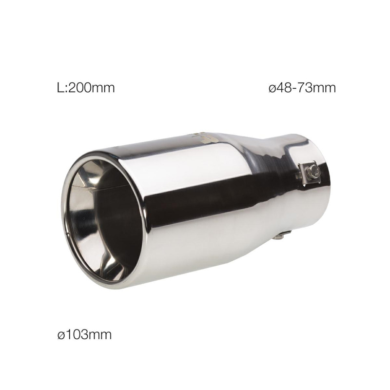 Simoni Racing Embout d'Échappement Rond Inox - Ø103xL200mm - Montage ->72mm