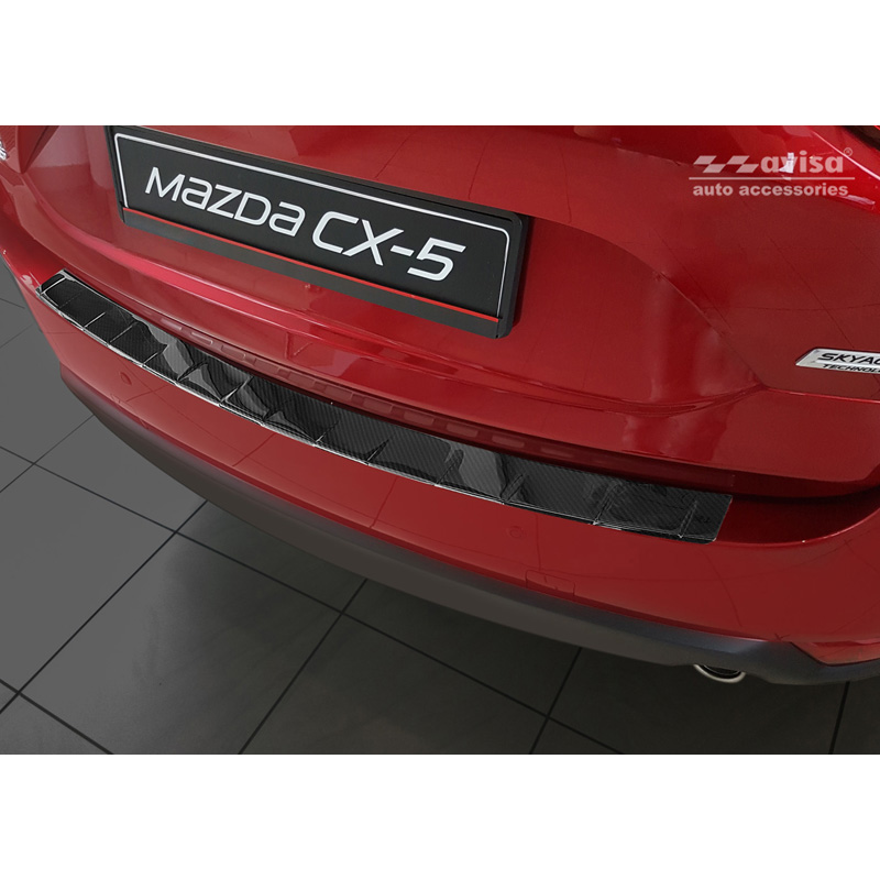 Protection de seuil arrière carboné 3D sur mesure pour Mazda CX-5 II 2017- incl. Facelift