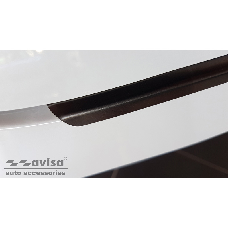 Protection de seuil arrière inox noir sur mesure pour Seat Leon IV HB / Cupra Leon HB (KL) 5-portes 2020-2024 & FL 2024-