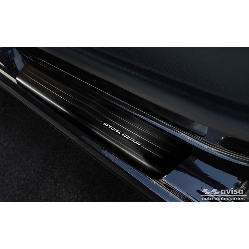 Seuils de portes inox noir sur mesure pour Smart ForFour (W453) 2014-2020 & FL 2020- incl. EQ 'Special Edition' - 4-pièces
