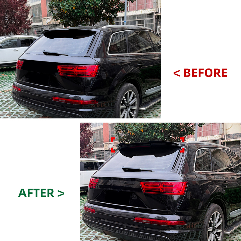 Becquet de toit (Spoiler Cap) sur mesure pour Audi Q7 (4M) 2015-2019 & FL 2019 incl. S-Line (ABS Noir Luisant)