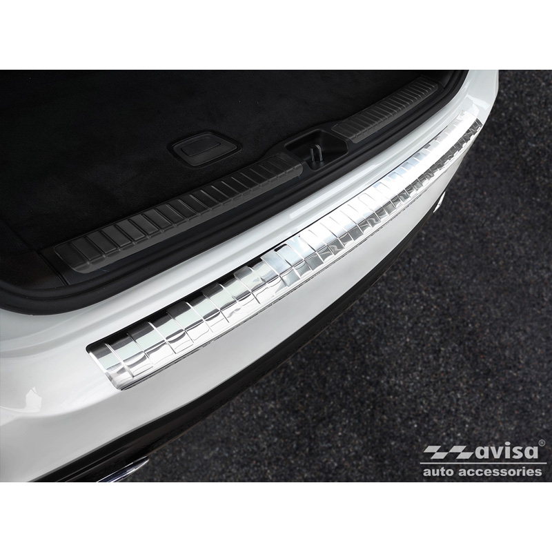 Protection de seuil arrière inox sur mesure pour Mercedes GLS II (X167) 2019-2023 & FL 2023- 'Ribs'