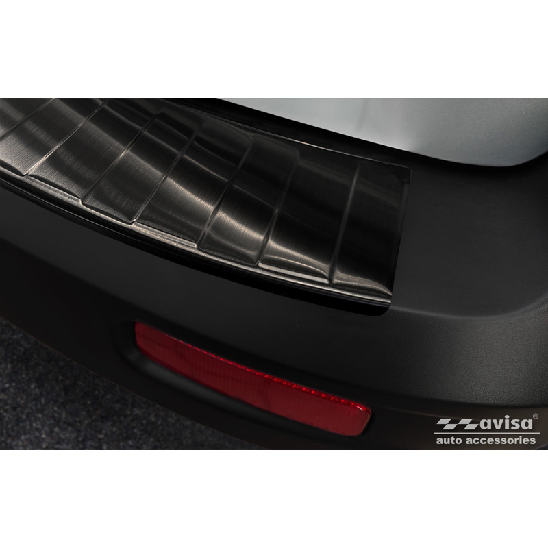 Protection de seuil arrière inox noir sur mesure pour Ford Tourneo Connect/Transit Connect 2014-2017 & FL 2017-2022 'Ribs'