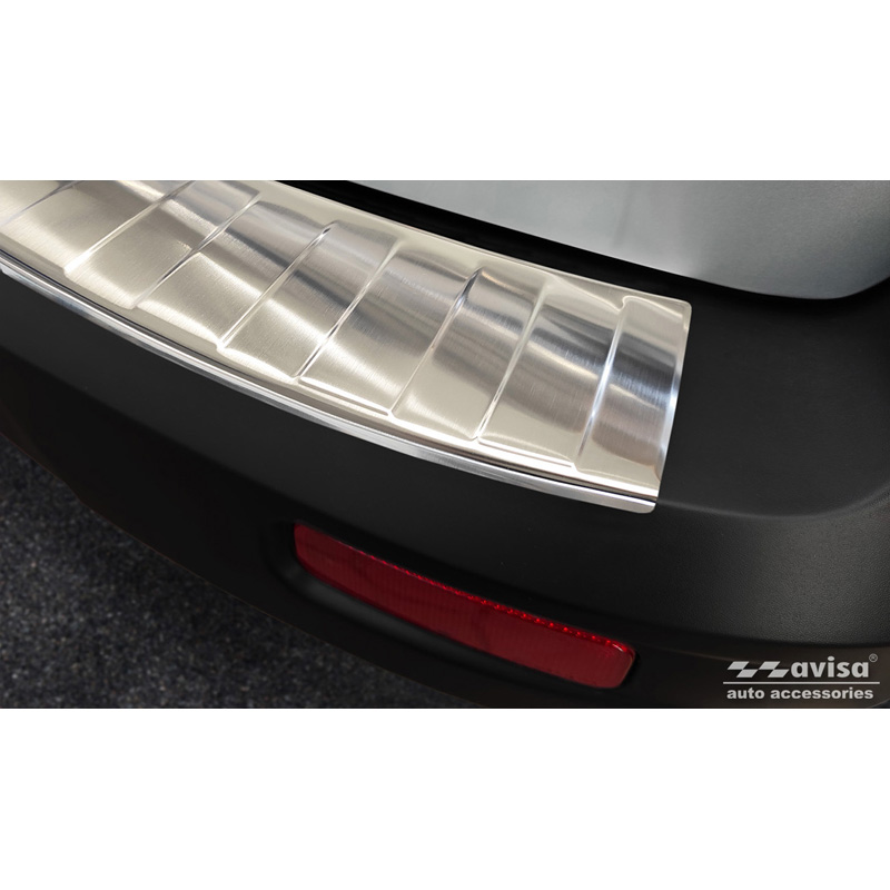Protection de seuil arrière inox sur mesure pour Ford Tourneo Connect II/Transit Connect II 2014-2017 & FL 2017-2022 'Ribs'