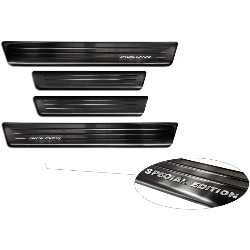 Seuils de portes inox noir sur mesure pour Citroën C4 III 2020- & C4 X 2022- 'Special Edition' - 4-pièces