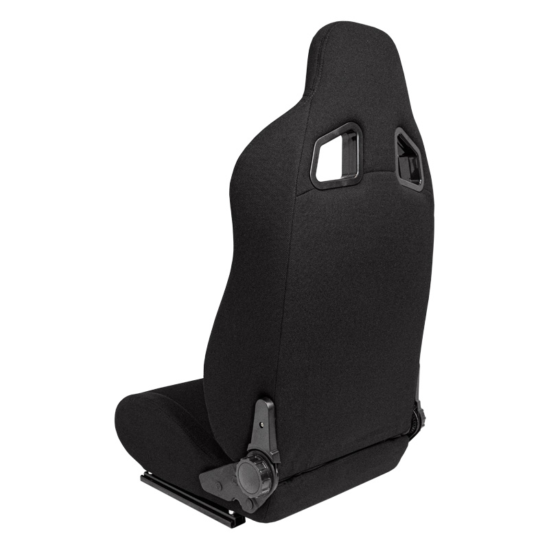 Siège baquet 'MR' - Simili Cuir Noir + Noir Textile Pine - Dossier réglable - incl. glissières