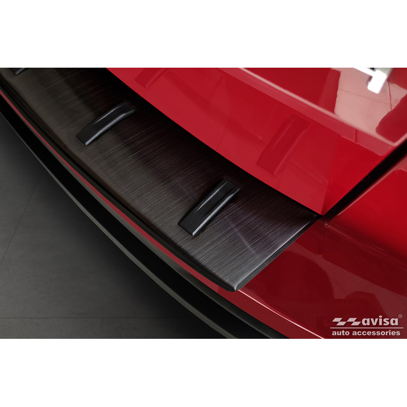 Protection de seuil arrière inox noir sur mesure pour Skoda Karoq (NU7) Facelift incl. Sportline 2022- 'STRONG EDITION'
