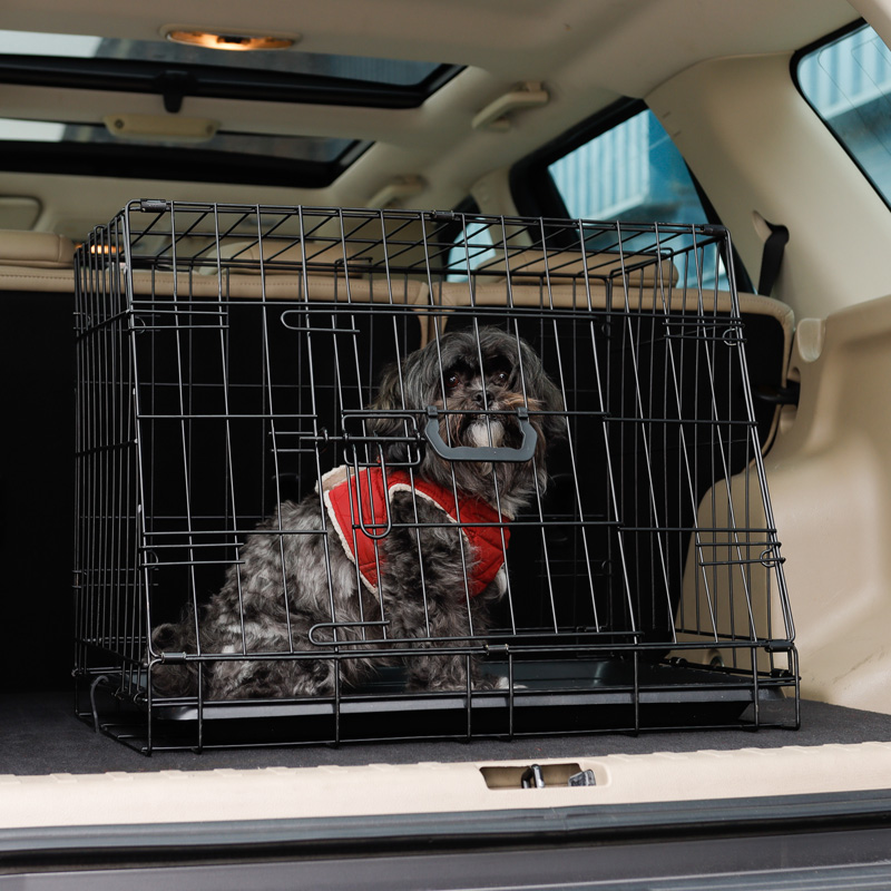 Caisse pliante pour chien inclinée - Small - 61x47x43cm