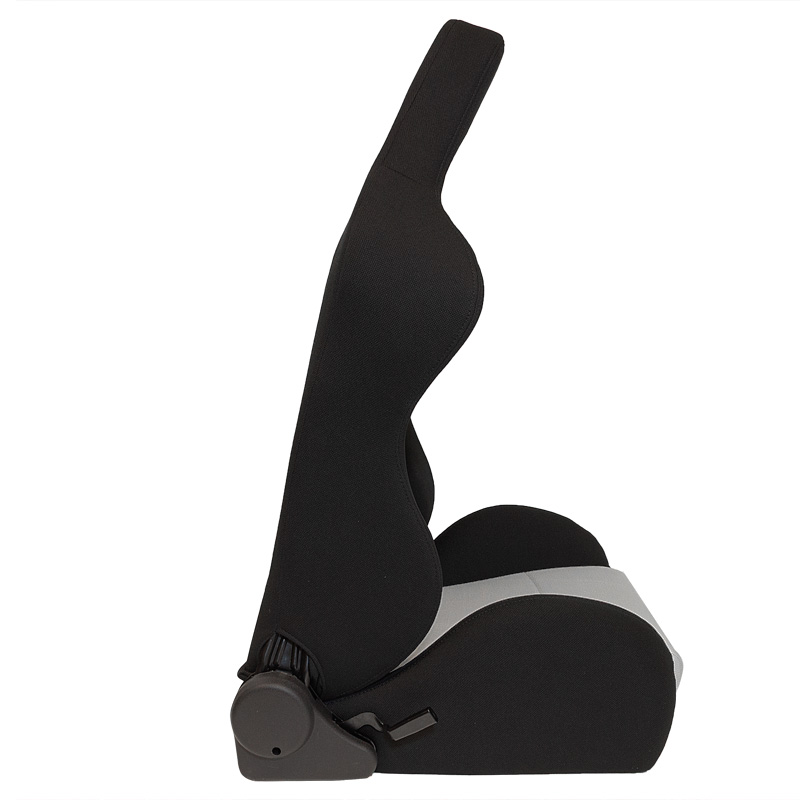 Siège baquet 'Eco' - Noir/Gris - Dossier réglable (à droite) - incl. glissières