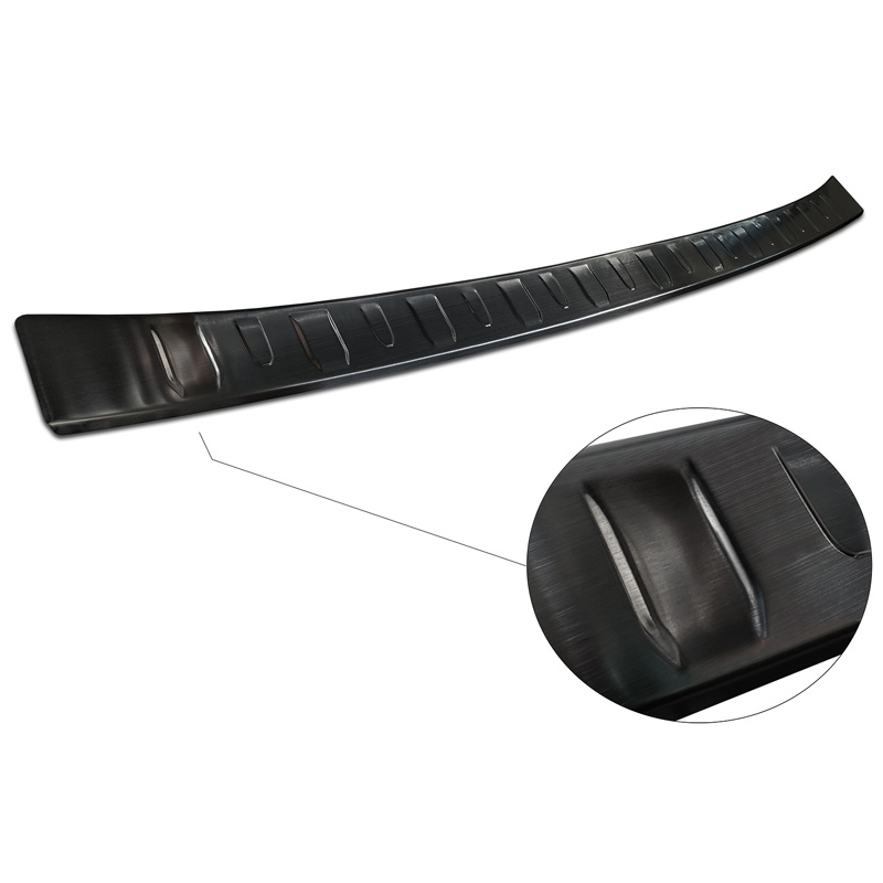 Protection de seuil arrière inox noir sur mesure pour Renault Kangoo III Furgon & Nissan Townstar 2021- 'Ribs'