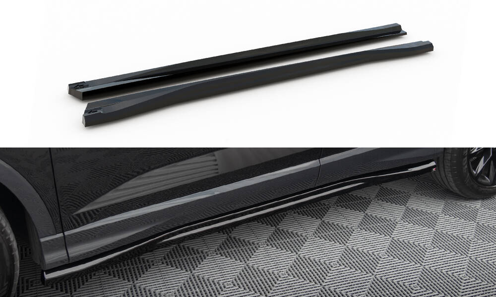 Zijskirts Audi Q3 Sportback F3 Maxton Glans Zwart
