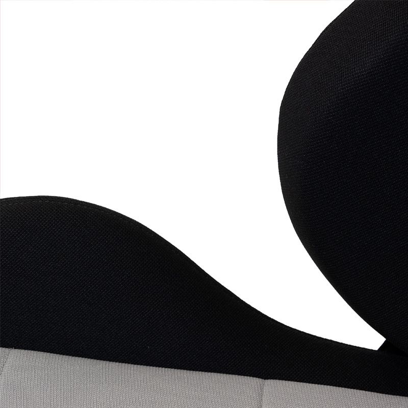 Siège baquet 'Eco' - Noir/Gris - Dossier réglable (à droite) - incl. glissières