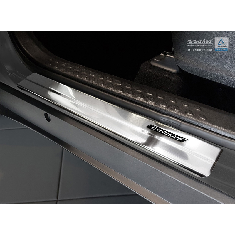 Seuils de portes inoxydable sur mesure pour Toyota C-HR 2016-2019 & FL 2019-2023 & RAV4 IV FL 2016-2018 & Lexus NX 2014-2021 - 'Exclusive' - 4-pièces