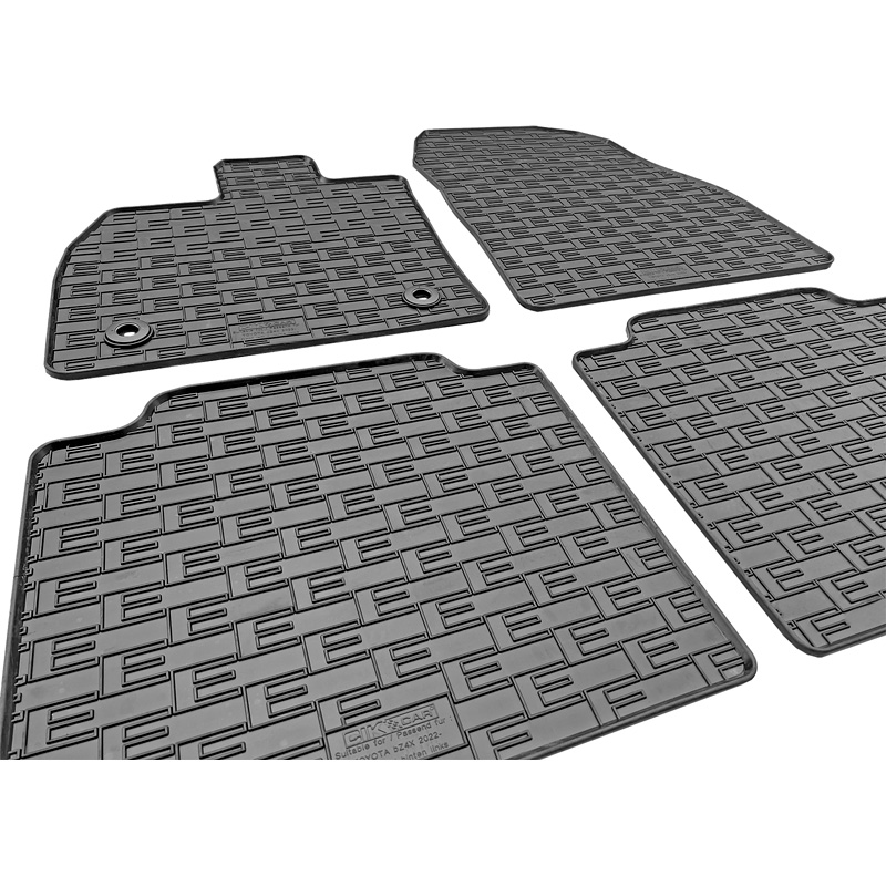 CIKCAR Set tapis de caoutchouc sur mesure pour Subaru Solterra 2022- & Toyota bZ4X 2021- (incl. EV) (4-pièces + points de fixage)
