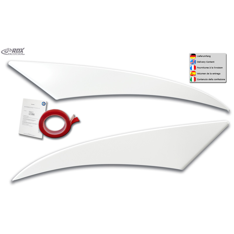 RDX Racedesign Spoilers de phares sur mesure pour Volkswagen Crafter 2006-2017 (ABS Blanc Brillant)