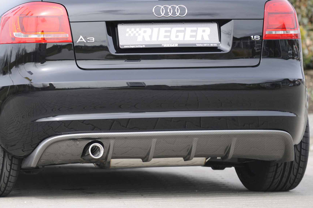 Achterbumperaanzet Audi A3 8P ABS Carbon look 08-