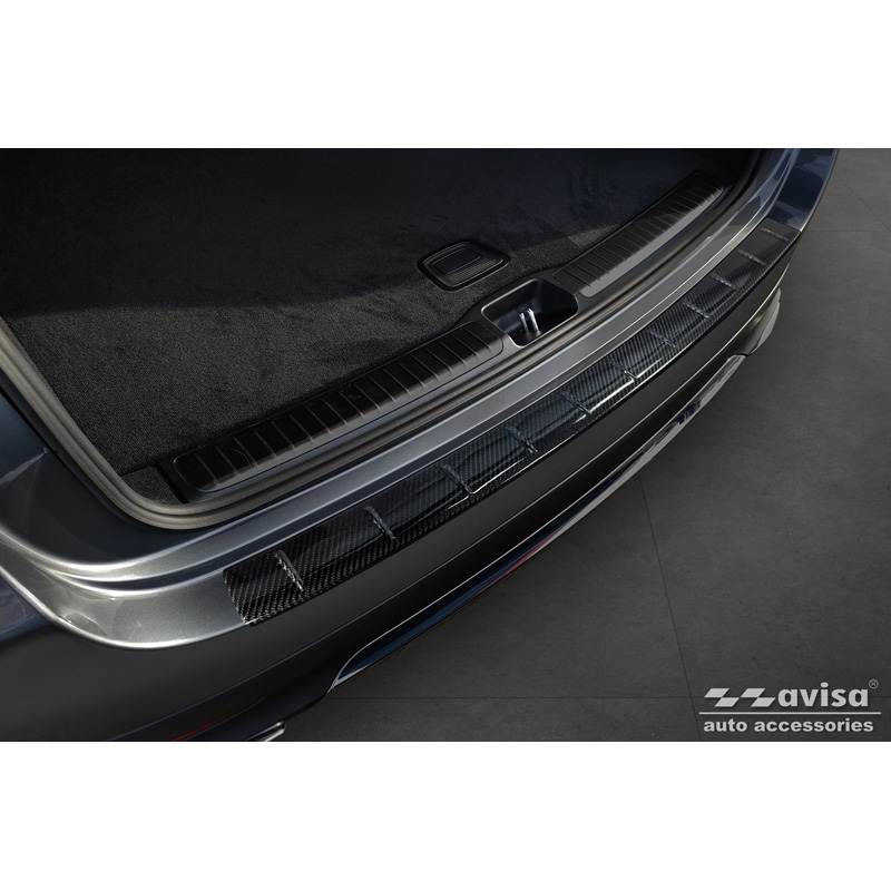 Protection de seuil arrière carboné 3D sur mesure pour Mercedes GLE II (W167) Facelift 2023- Excl. AMG Line 'Ribs'
