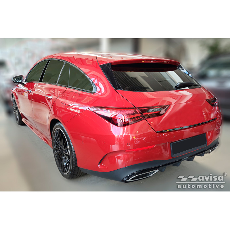 Avisa Moulure de hayon en Inox Noir Chrome sur mesure pour Mercedes CLA Shooting Brake (X118) 2019-