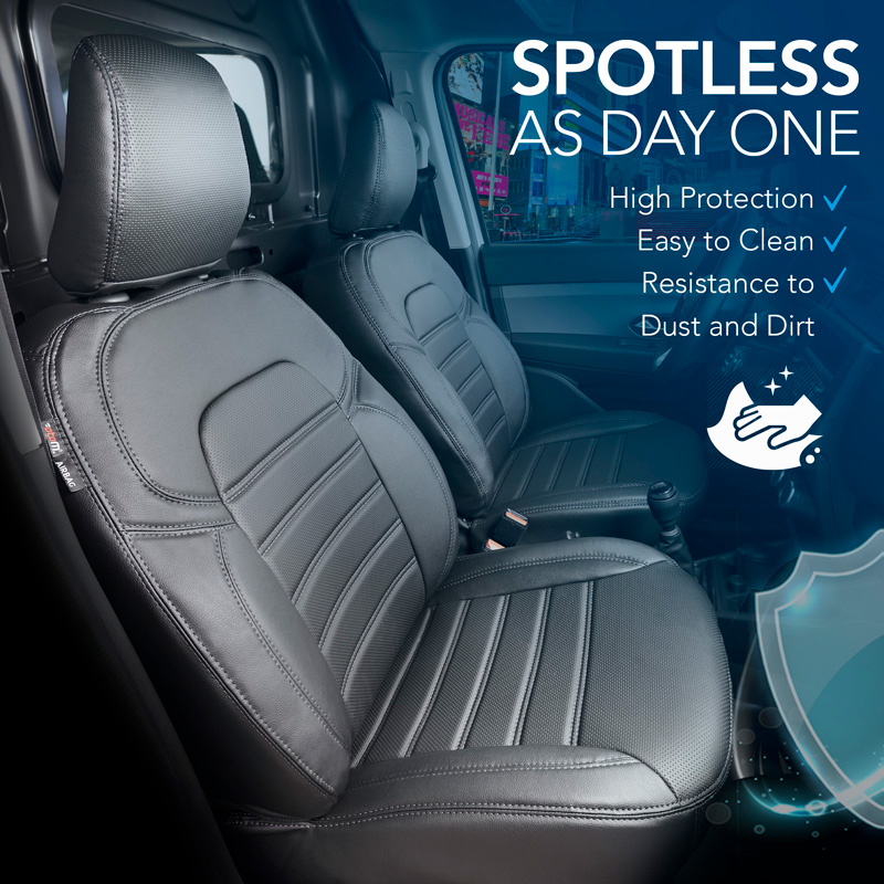 New York Design Housses de siège en cuir artificiel 1+1 sur mesure pour Mercedes Vito 2003-2014