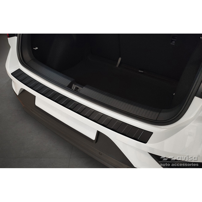 Protection de seuil arrière inox noir mat sur mesure pour Volkswagen T-Roc 2017-2022 & Facelift 2022- incl. Cabrio 'Ribs'