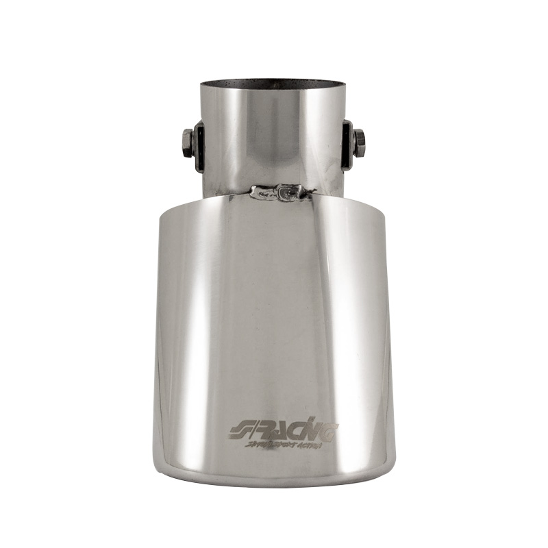 Simoni Racing Embout d'Échappement Ovale/Oblique Inox - 87x66xL150 - Montage ->48mm