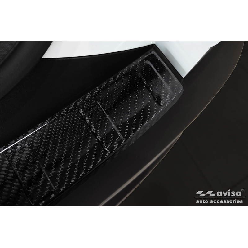 Protection de seuil arrière carboné 3D sur mesure pour Hyundai Tucson 2020- 'Ribs'