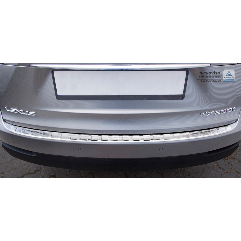 Protection de seuil arrière inox sur mesure pour Lexus NX 2014-2017 & Facelift 2017-2021 'Ribs'