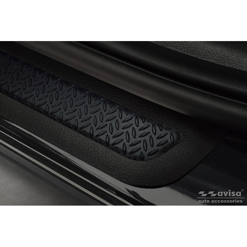 Seuils de portes aluminium 'Riffled Plate' sur mesure pour Kia Sportage (NQ5) 2021- - 2-pièces - Noir