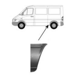 aansluitstuk, 26cm, links Mercedes Sprinter, 1995-2006