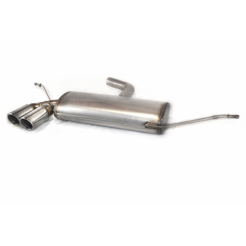 Échappement inoxydable sur mesure pour Volkswagen Golf V HB 1.4i 55kW/1.4FSi 66kW/1.6i 75kW/1.6FSi 85kW/2.0FSi 110kW/1.9TDI 66/77kW/2.0TDI 100/103kW/2.0SDI 55kW 2003-2008 2x 70mm