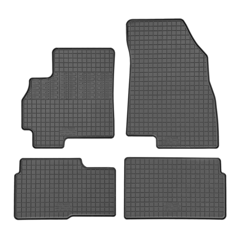 CIKCAR Set tapis de caoutchouc sur mesure pour Chery Tiggo 4 Hybrid 2025- (4-pièces + points de fixage)