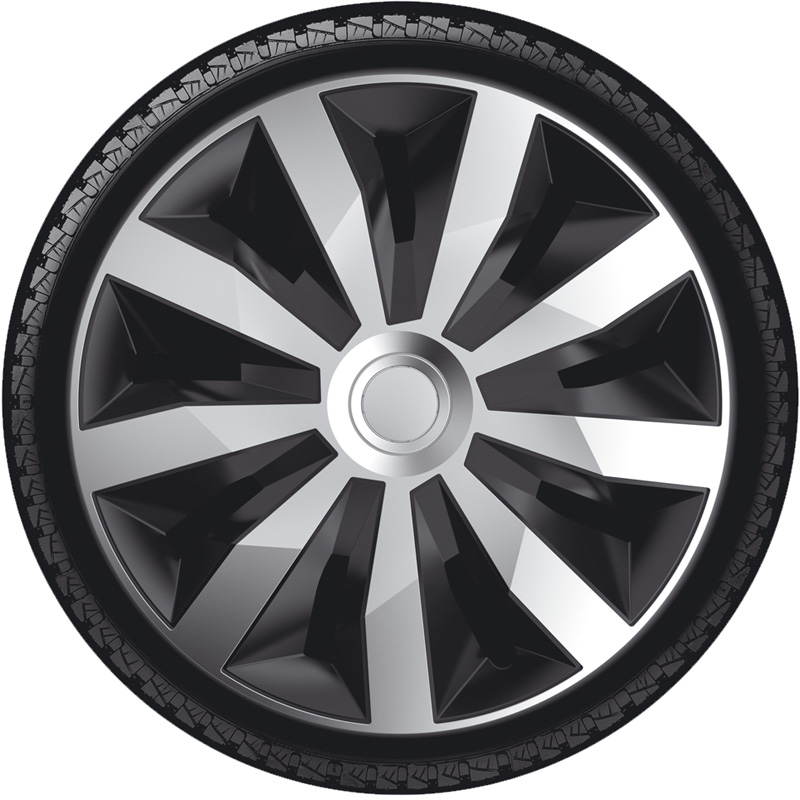 Jeu d'enjoliveurs Penta 15-inch argent/noir