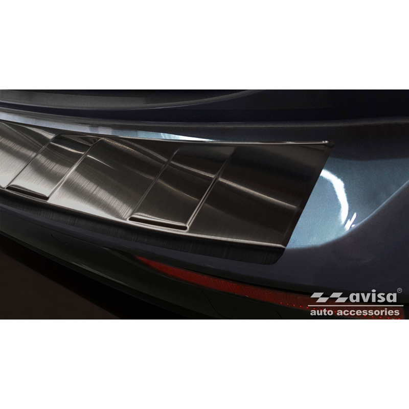 Protection de seuil arrière inox noir sur mesure pour Volvo V60 II 2018- incl. Cross Country & R-Design