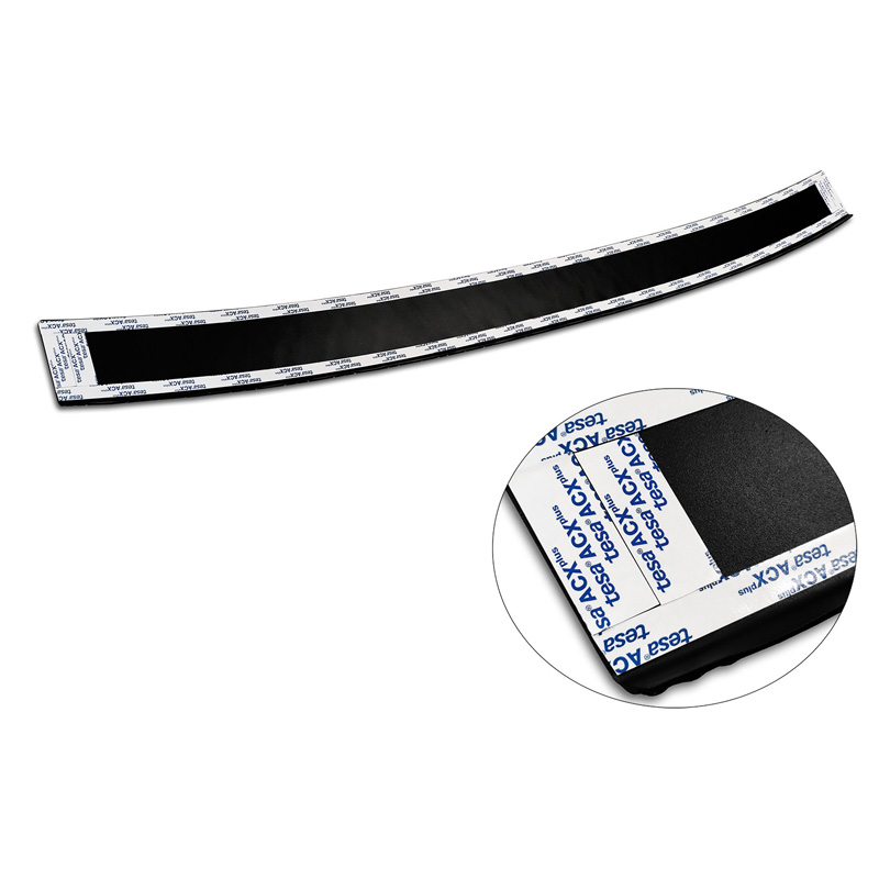 Protection de seuil arrière en aluminium noir mat sur mesure pour Volvo V60 II 2018- incl. Cross Country & R-Design 'Riffled Plate'
