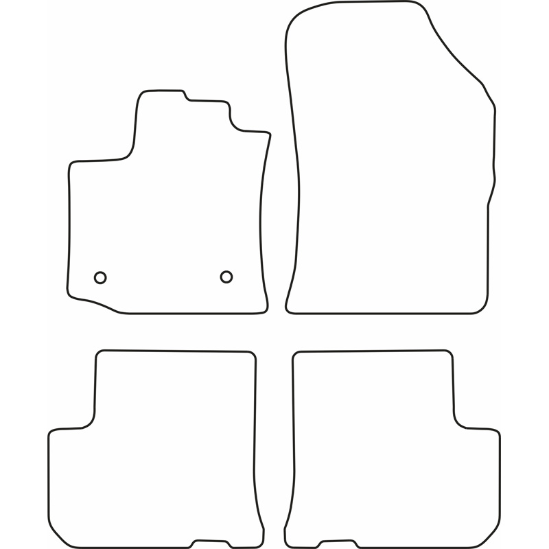 Set de tapis de sol en velours sur mesure pour Dacia Lodgy 2012- (5-Personnes)