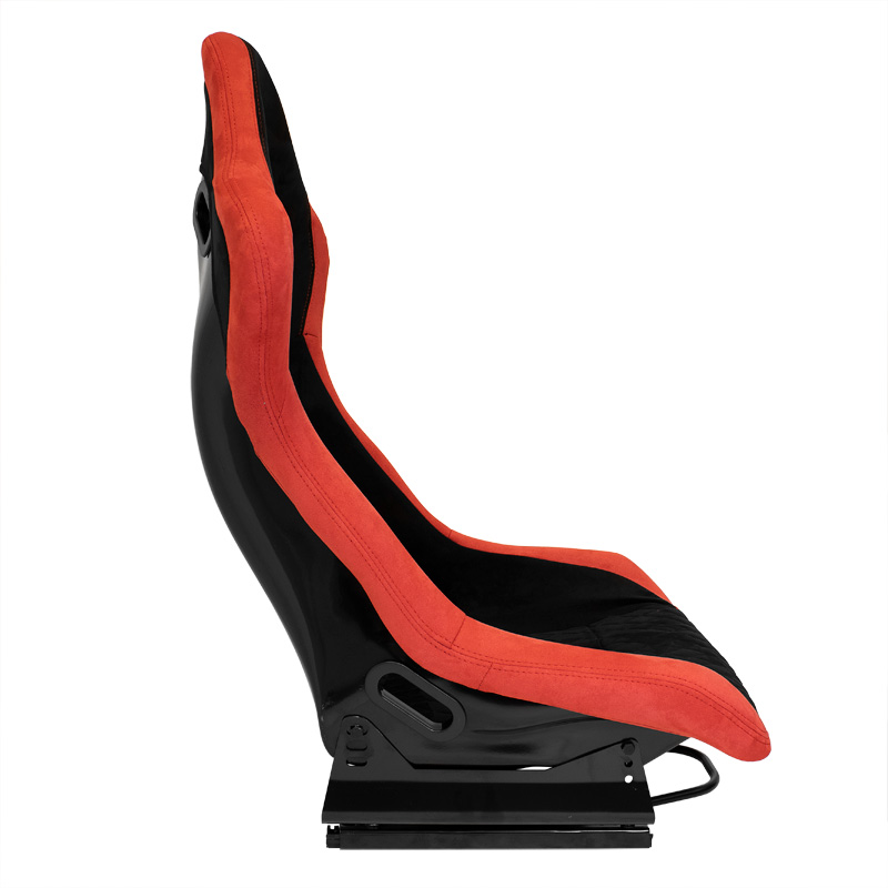 Siège baquet 'LV' - Noir/Rouge - Dossier fixe en polyester - incl. glissières