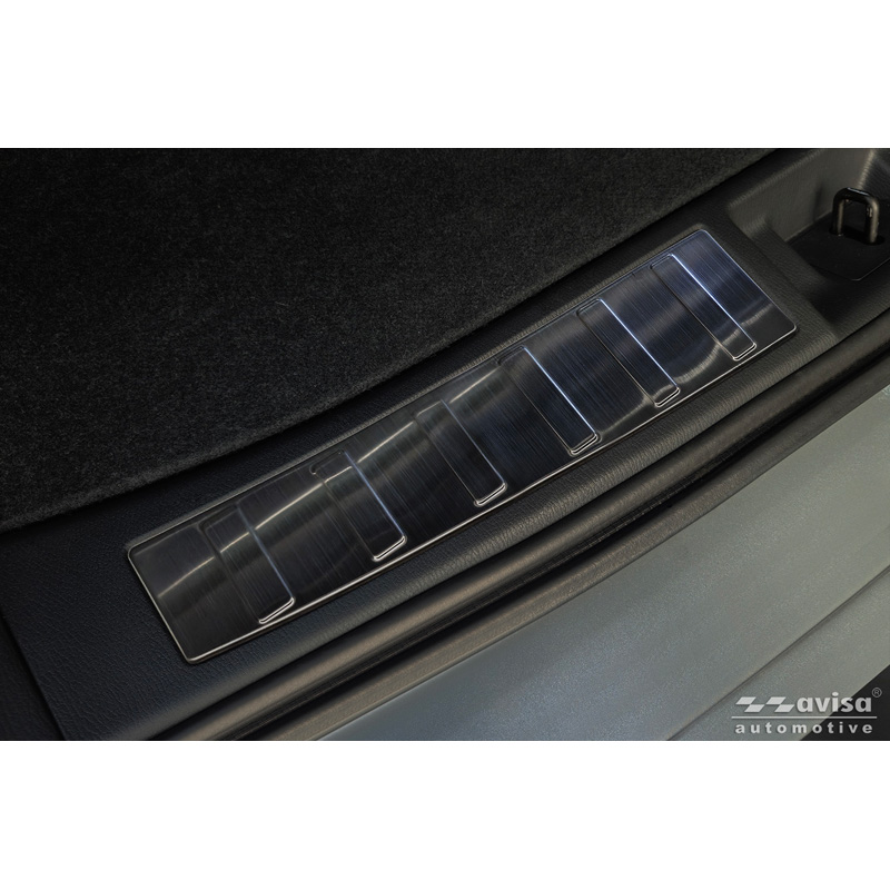 Avisa Protection de seuil arrière d'intérieur inox noir sur mesure pour Mitsubishi Outlander IV Facelift 2025- 'Ribs'