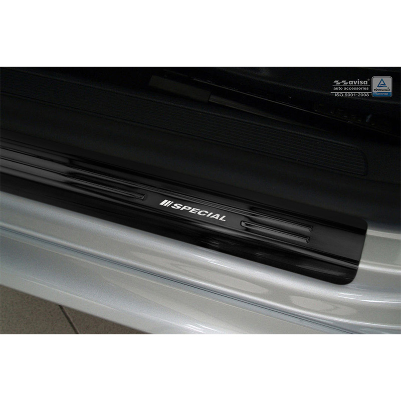 Seuils de portes inox noir sur mesure pour Volkswagen Passat 3C 2005-2014 - 'Special Edition' - 4-pièces