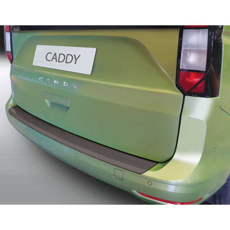 Protection de seuil arrière (ABS) sur mesure pour Volkswagen Caddy V Box/MPV 2020- (Avec hayon & 2 portes arrières) (pour pare-chocs avec peinture) & Ford (Grand) Tourneo Connect 2022- - Noir