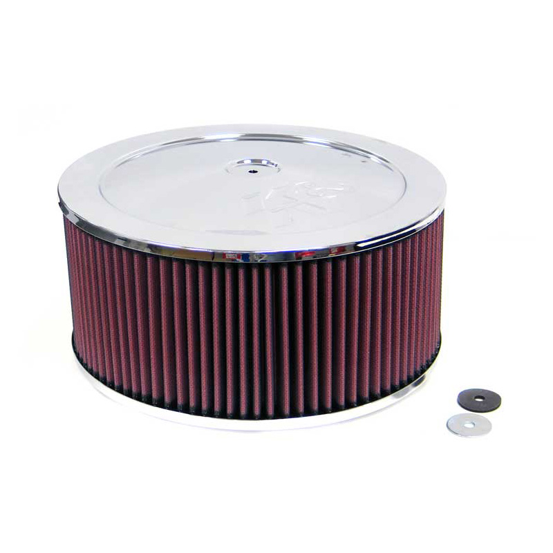 K&N Filtre à Air rond - 186mm raccord, 279mm diamètre, 152mm hauteur (60-1240)