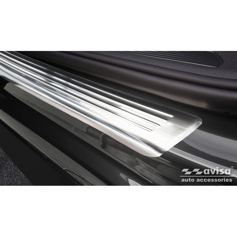 Seuils de portes inoxydable sur mesure pour Volkswagen ID.3 2020-2023 & FL 2023- / Cupra Born 2021- / MG 4 2022- / MG HS II 2024- - 'Lines' - 4-pièces